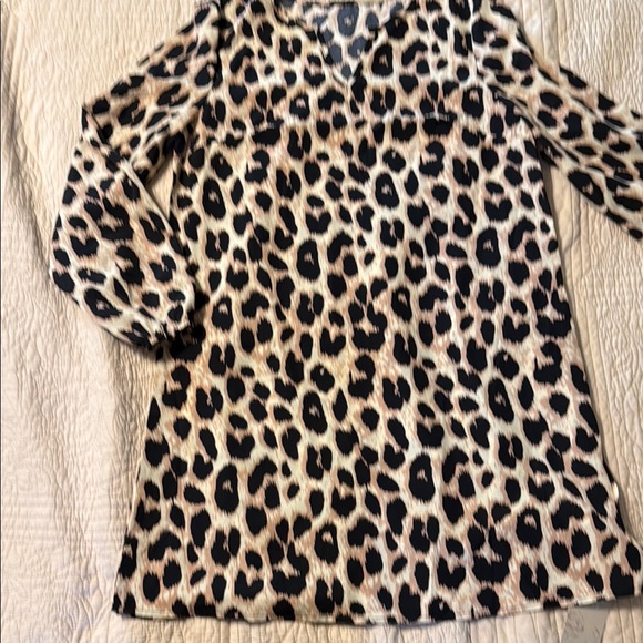 Leopard Print Long Sleeve Dress - Picture 2 of 5